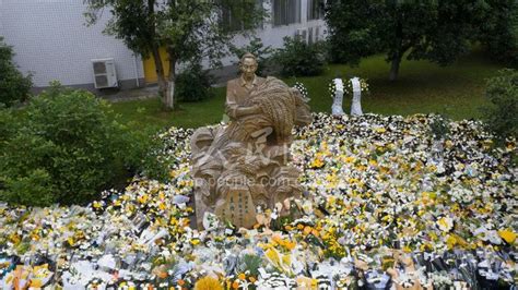 重庆：西南大学袁隆平院士雕像被鲜花环绕 - 江津在线E47.CN