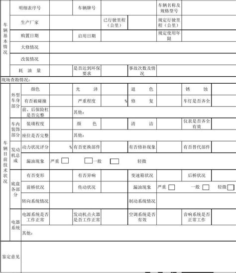 车辆状况调查表_word文档免费下载_文档大全