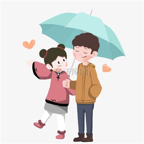 非主流情侣打伞头像
