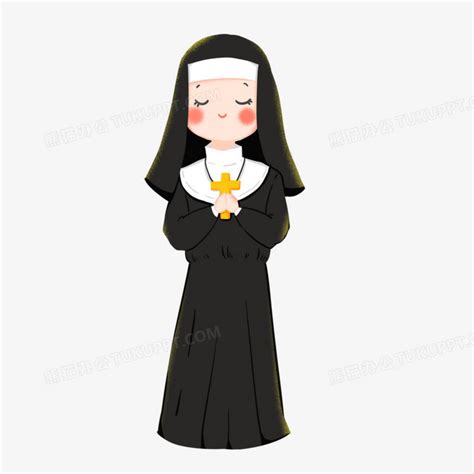 卡通手绘基督教修女元素PNG图片素材下载_卡通PNG_熊猫办公