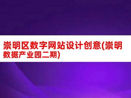 崇明区数字网站设计创意(崇明数据产业园二期)_V优客