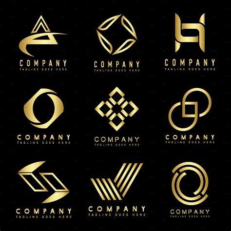 Set of company logo design ideas | Background Graphics ~ Creative Market