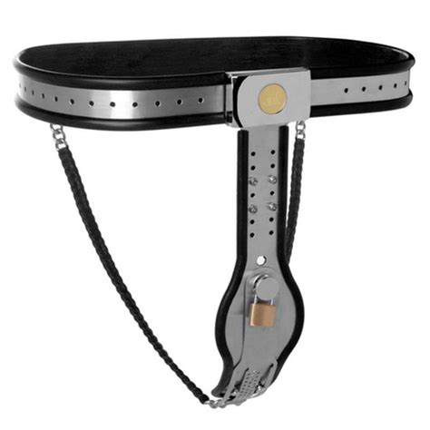 Black Color Female Adjustable T Type Steel Chastity Belt Thigh Cuff And ...