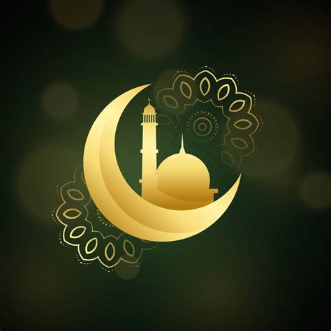 与伊斯兰教的节日的清真寺的新月形月亮 - NicePSD 优质设计素材下载站