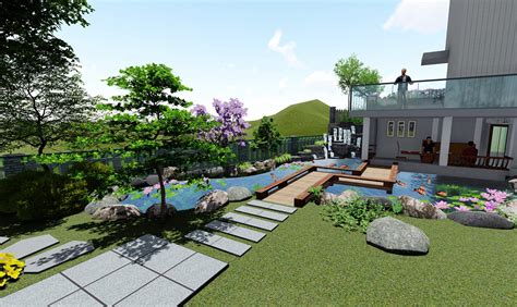 11现代新中式别墅景观庭院3d模型下载-【集简空间】「每日更新」