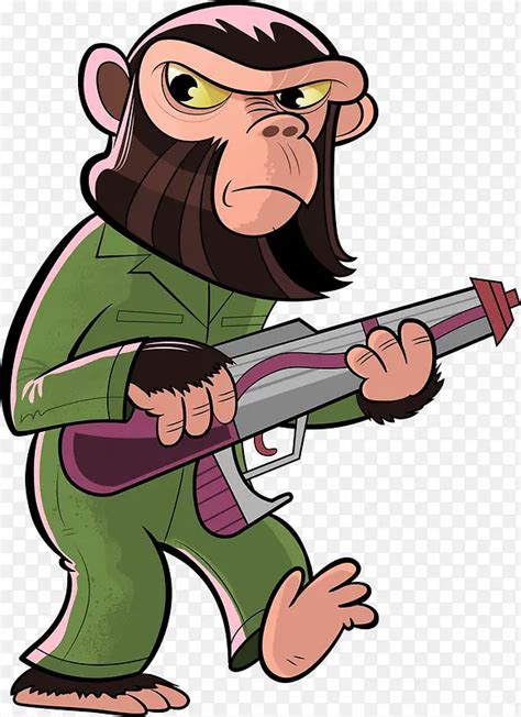 卡通猴子拿着枪PNG图片素材下载_图片编号yanrdxwj-免抠素材网
