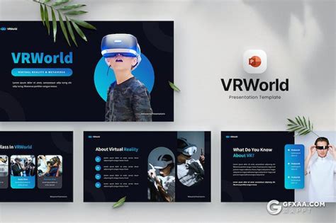 蓝色科技风虚拟世界VR项目介绍国外PPT模板 – 顶尖PPT