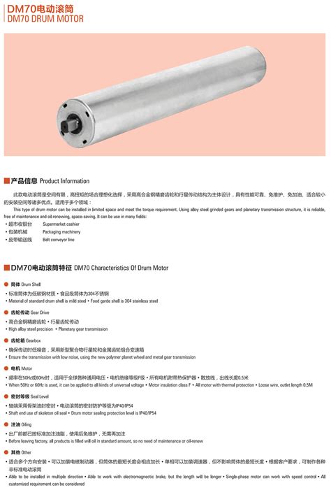 交流电动滚筒DM70-电动滚筒-广东中大力德智能传动设备有限公司
