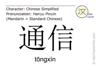 English translation of 通信 ( tongxin / tōngxìn ) - communication in Chinese