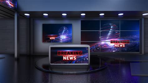 虚拟背景新闻直播间视频AE模板视频特效素材-千库网