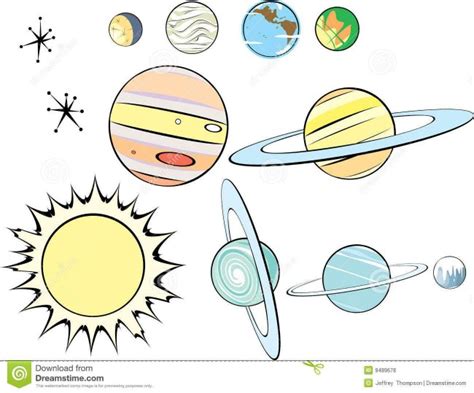 卡通星球怎么画 太阳系简笔画 可爱太阳带星球卡通画画法[ 图片/4P ] - 才艺君