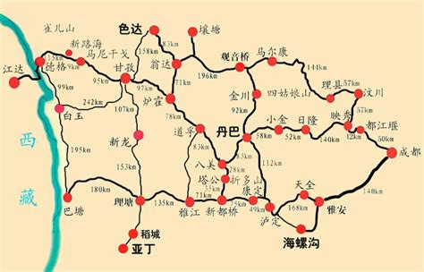 川西小环线地图图片