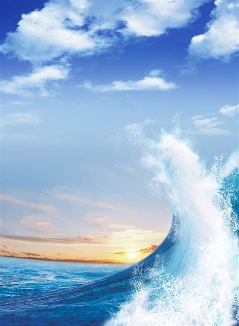 大海 海鸥蓝天白云高清背景图片,ppt图片 - 51PPT模板网