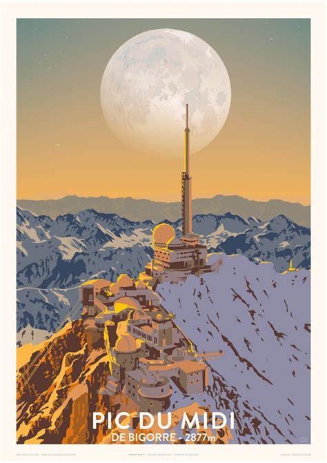 Affiche Fricker “Pic du Midi de Bigorre, Observatoire” 50 x 70 – L