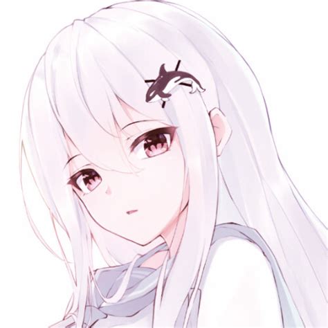 非主流头像白毛少女
