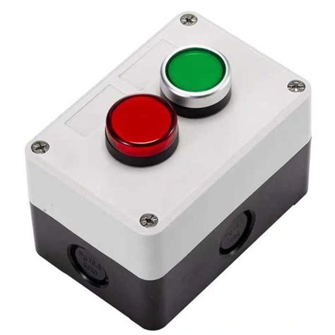 按钮开关控制盒22mm防水按钮紧急停复位点动电气盒指示灯塑料盒 二位(复位钮+指示灯)
