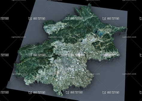 北京市地形图图片
