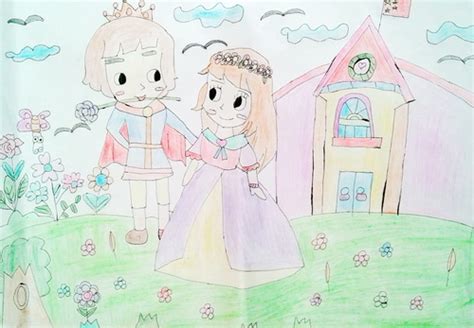 少儿书画作品-公主与王子/儿童书画作品公主与王子欣赏_中国少儿美术教育网