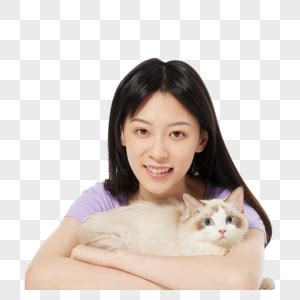 美女主人与宠物猫咪元素素材下载-正版素材401956016-摄图网