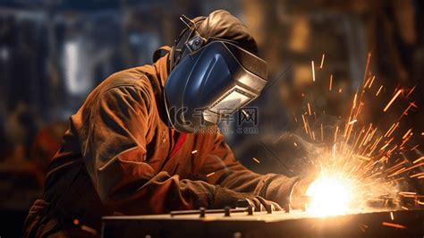 焊工工匠安装技术钢工业钢焊工在工厂技术 高清摄影大图-千库网