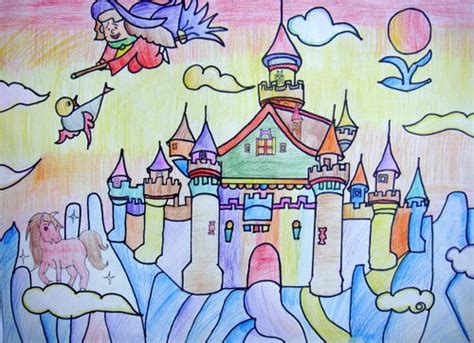 少儿书画作品-梦幻城堡/儿童书画作品梦幻城堡欣赏_中国少儿美术教育网