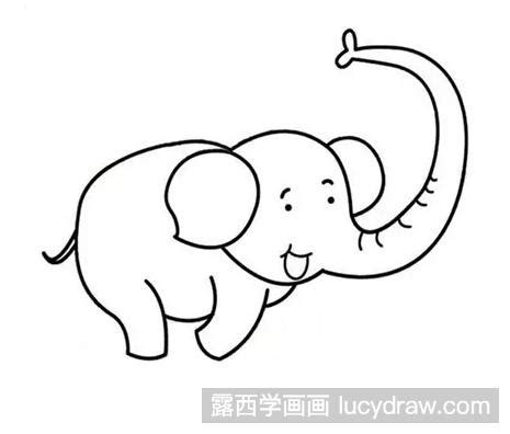 儿童画大象的画法-露西学画画