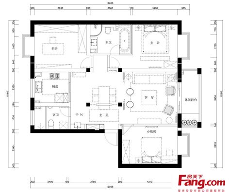 三室一厅平面设计2019-房天下家居装修网