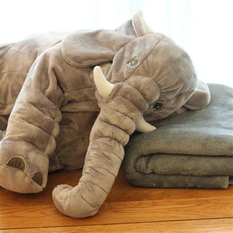 大象抱枕 办公室午睡枕头毯子 毛绒玩具大象公仔午休毛毯-阿里巴巴