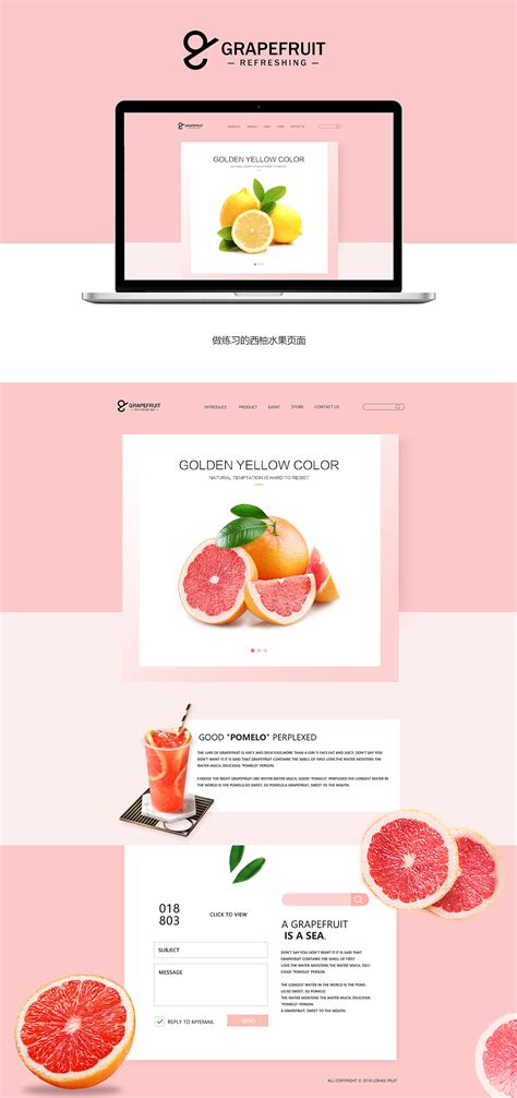 水果西柚网页设计|网页|其他网页|柠檬拾柒 - 原创作品 - 站酷 (ZCOOL)