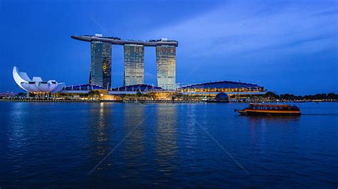 新加坡金沙酒店地标白天金沙酒店新加坡静物摄影图配图高清摄影大图-千库网