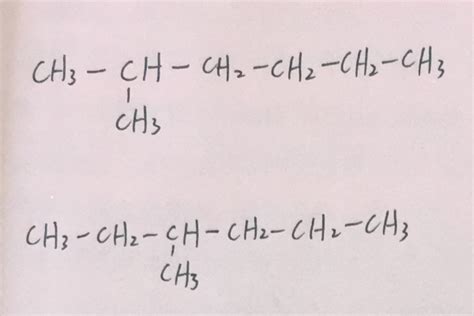 庚烷的9种同分异构体，结构式