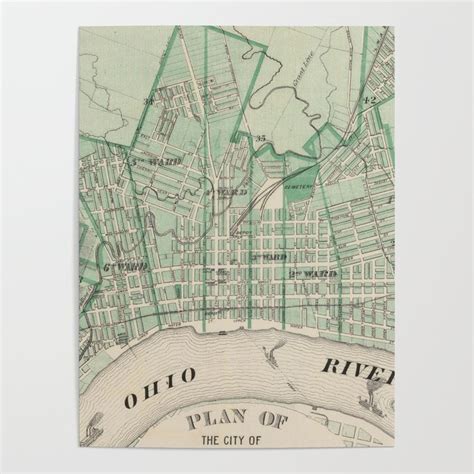 Vintage Map of New Albany IN (1876) Poster by BravuraMedia | Society6