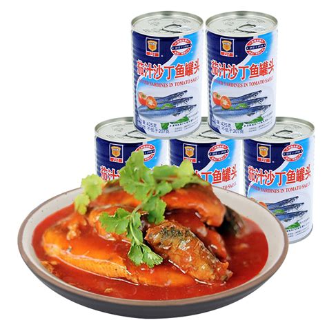 红塔茄汁沙丁鱼罐头397g*5罐即食下饭菜新鲜番茄鱼海鲜拌饭食品_虎窝淘