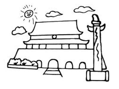 手绘卡通天安门装饰插画PNG图片素材下载_卡通PNG_熊猫办公