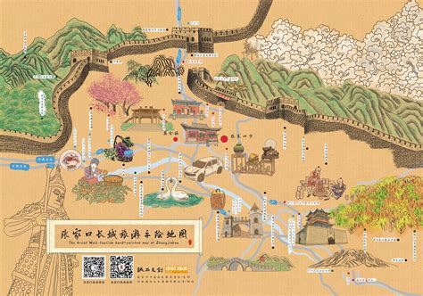 张家口长城旅游手绘地图_李明燕-站酷ZCOOL