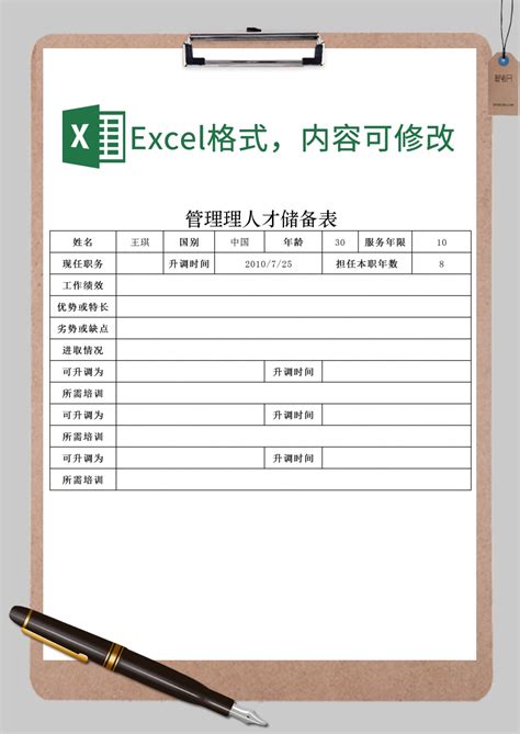 管理理人才储备表（升级版）Excel模板_管理理人才储备表（升级版）Excel模板下载_人事管理 > 其他-脚步网