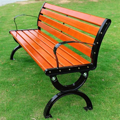 塑木公园椅 户外座椅子铸铝桌椅组合长排椅实木休闲长凳防腐条 ...