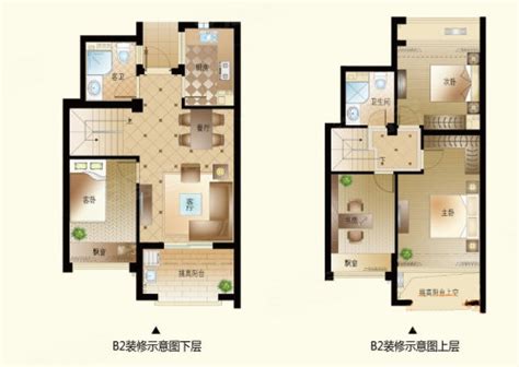 名城湖左岸B2户型，名城湖左岸5室2厅3卫0厨约89.00平米户型图，朝南朝向 - 杭州安居客