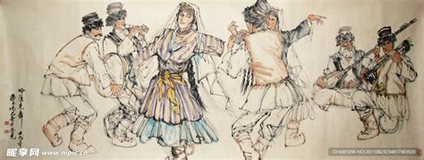 哈萨克族舞蹈设计图__绘画书法_文化艺术_设计图库_昵图网nipic.com
