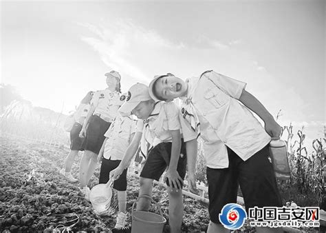 孩子们正在万安高陂镇田北农民画村体验种菜_吉安新闻网
