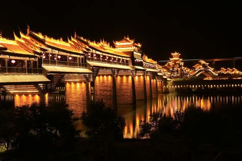 《摩旅风光在路上》黔江濯水风雨廊桥夜景-中关村在线摄影论坛