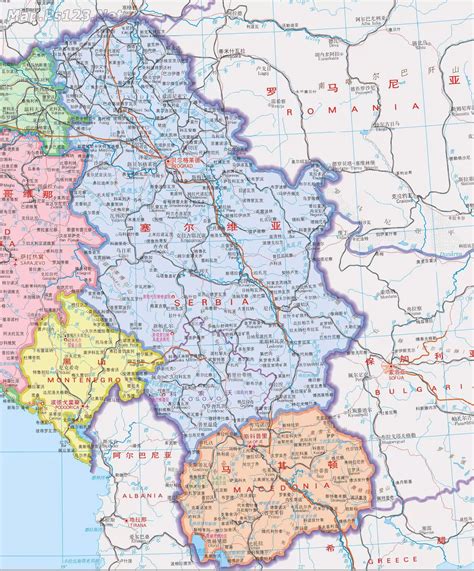 塞尔维亚与蒙特内哥罗政区图 - 塞尔维亚地图 - 地理教师网
