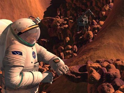 在火星探索的宇航员高清图片_蛙客网viwik.com