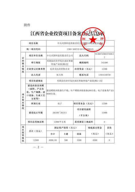 兴行审投资字〔2023〕110号中兵兴国科技有限责任公司模拟训练器建设项目备案通知书 | 兴国县信息公开