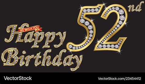52 years anniversary happy birthday celebration Vector Image