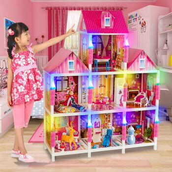 适用娃娃屋大型别墅超大迷你房子芭比公主娃娃玩具屋超大城堡公主-阿里巴巴