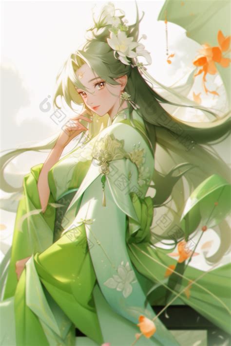 古风竹林头像插画女生版
