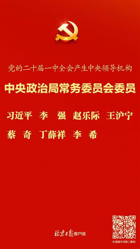 全名单！党的二十届一中全会产生中央领导机构_北京日报网