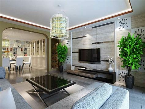现代简约风格165平米家庭客厅吊灯装修效果图_别墅设计图