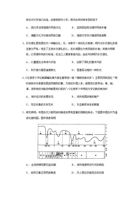 2024届湖北省高三仿真模拟考试历史试题含答案-教习网|试卷下载